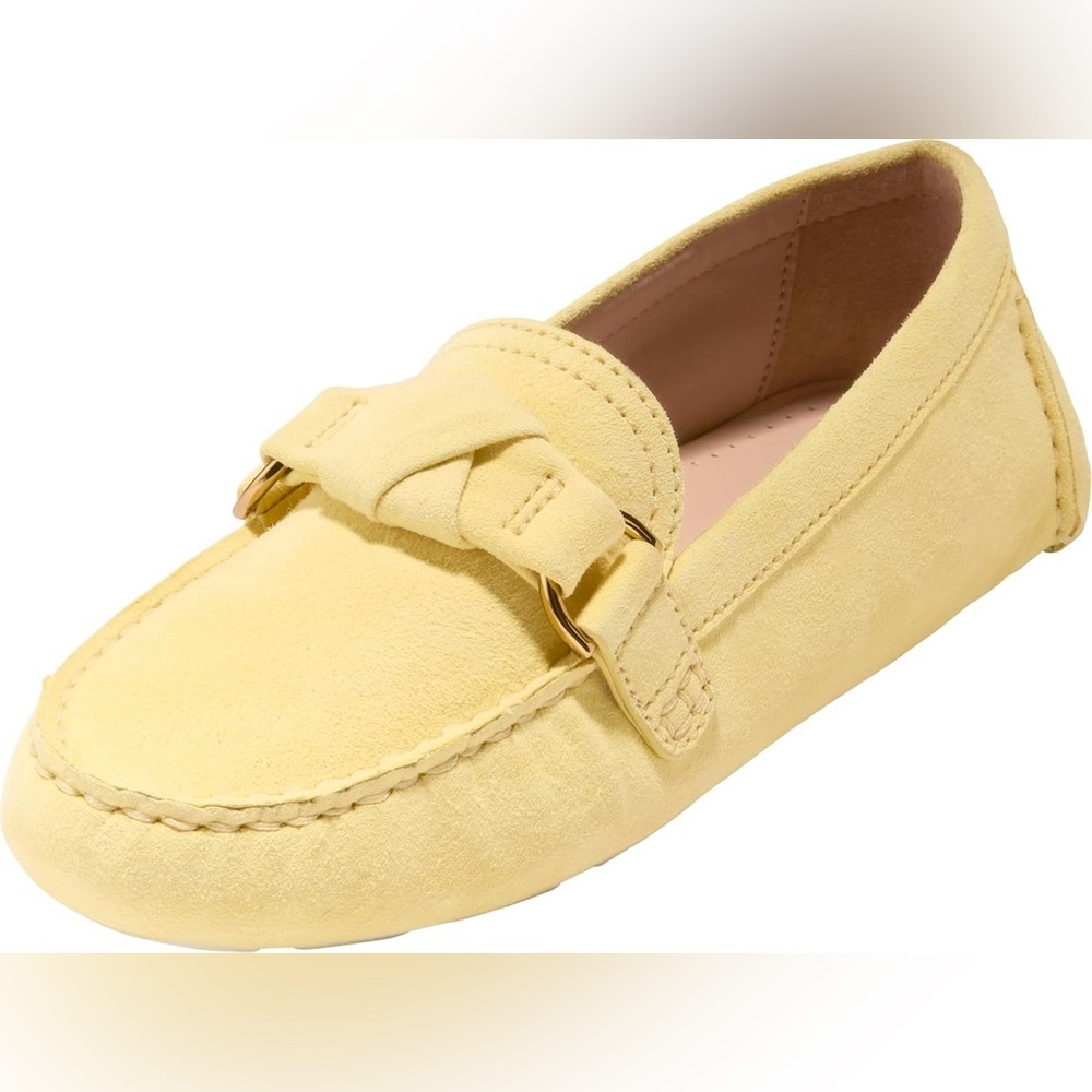 Women’s COLE HAAN Emmie knot drivers loafer flats- butter yellow. Size 8